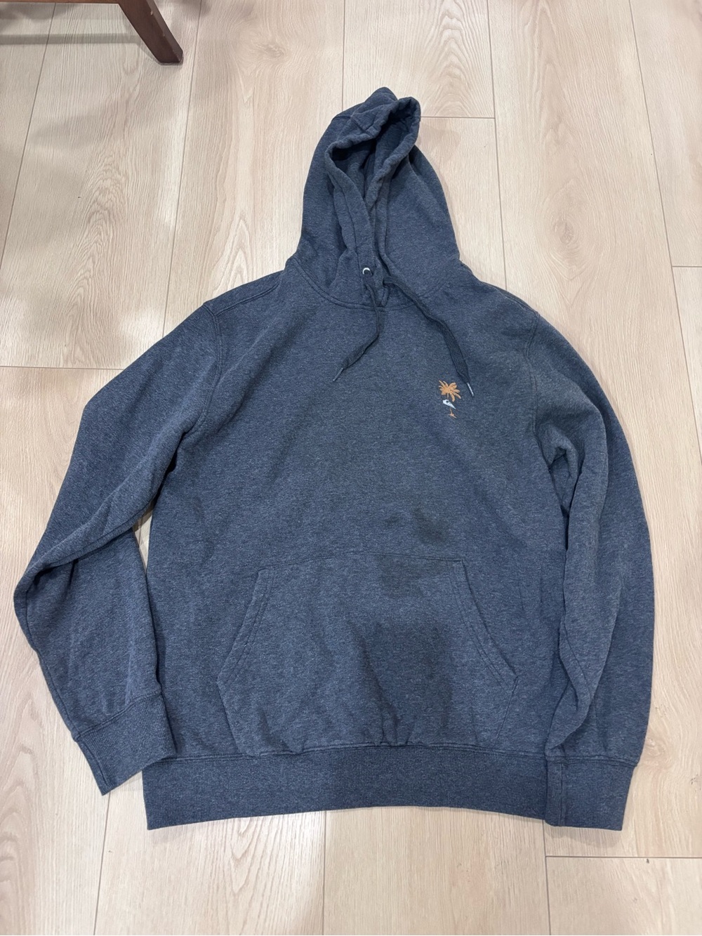 Quiksilver Charcoal Hoodie with Small Palm Embroidery